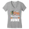 Halloween Kings Are Born In June Women's V-Neck T-Shirt