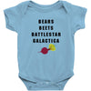 bears beets battlestar galactica Baby Bodysuit