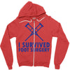 I Survived Foot Surgery Zipper Hoodie