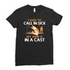 arm in cast Ladies Fitted T-Shirt