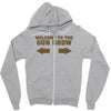 welcome to the gun show ron burdundy anchorman inspired gift funny Zipper Hoodie