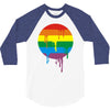 rainbow colored stripes dot running splashes 3/4 Sleeve Shirt