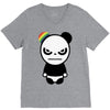 angry panda rainbow V-Neck Tee