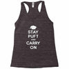 stay puft and carry on Racerback Tank