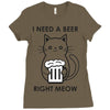 RIGHT MEOW BEER CAT Ladies Fitted T-Shirt