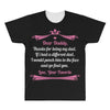 Dear Daddy, Thanks for Being my Dad Baby Boy Letter to Father All Over Men's T-shirt
