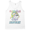 unicorns are born in january cute unicorn Tank Top