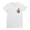 Cat Pocket Ladies Fitted T-Shirt
