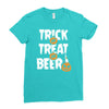 trick or treat or beer Ladies Fitted T-Shirt