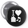 i love house music dj baseball Pin-back button