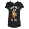 good times tan lines Maternity Scoop Neck T-shirt