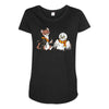 the owl and the weasel Maternity Scoop Neck T-shirt
