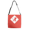 ninja crossing sign Adjustable Strap Totes