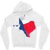 Eroded Texas Map With Flag Zipper Hoodie