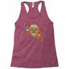 women's sugar skull purple Racerback Tank