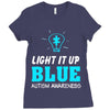 light it up blue autism awareness Ladies Fitted T-Shirt