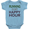 running is my happy hour Baby Bodysuit