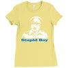 dads army stupid boy Ladies Fitted T-Shirt
