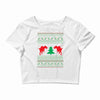 ugly sweater dinosour Crop Top