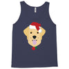 golden retriever dog with red santa's hat Tank Top
