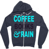 coffee books and rain Zipper Hoodie