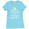 keep calm train Ladies Fitted T-Shirt