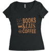 books and cats and coffee Women's Triblend Scoop T-shirt