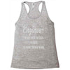 i'm not here to talk Racerback Tank