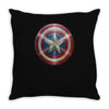 cotton captain america shield distressed, ideal gift or present Throw Pillow