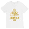 kings are born in december V-Neck Tee