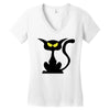 black cat Women's V-Neck T-Shirt