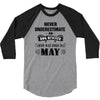 never underestimate an old man who was born in may 3/4 Sleeve Shirt
