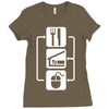 v2 eat sleep computer mouse Ladies Fitted T-Shirt
