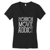 horror movie addict Women's V-Neck T-Shirt