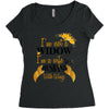 i'm not a widow i'm a wife to a husband with wings Women's Triblend Scoop T-shirt