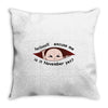 November Peeking Out Asian Baby Boy Throw Pillow
