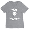 pigs thank the lord they're made from bacon V-Neck Tee