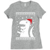 big trex santa ugly christmas Ladies Fitted T-Shirt