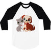 nice cat and dog 3/4 Sleeve Shirt