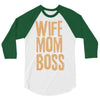 wife mom boss 3/4 Sleeve Shirt