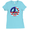 flag us flag peace independence day Ladies Fitted T-Shirt
