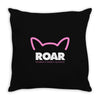pussy roar - women's march alliance white logo Throw Pillow