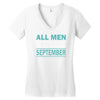 all men are created equal but the best are born in september Women's V-Neck T-Shirt