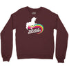 totally straight funny rainbow unicorn gay pride novelty fashion Crewneck Sweatshirt