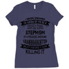 Super Cool Stepmom Of A Freaking Awesome Granddaughter Ladies Fitted T-Shirt