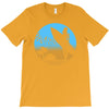 beach surfer silhouette birds sand waves palm T-Shirt
