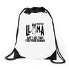 nurse lama Drawstring Bags