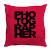 photographer camera photography modern text photos scrapbook geek t sh Throw Pillow