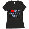 i heart my creepy uncle Ladies Fitted T-Shirt