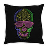 skull neon Throw Pillow